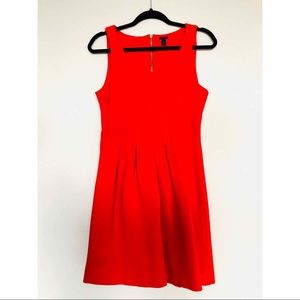 J Crew Red Pleated Dress
